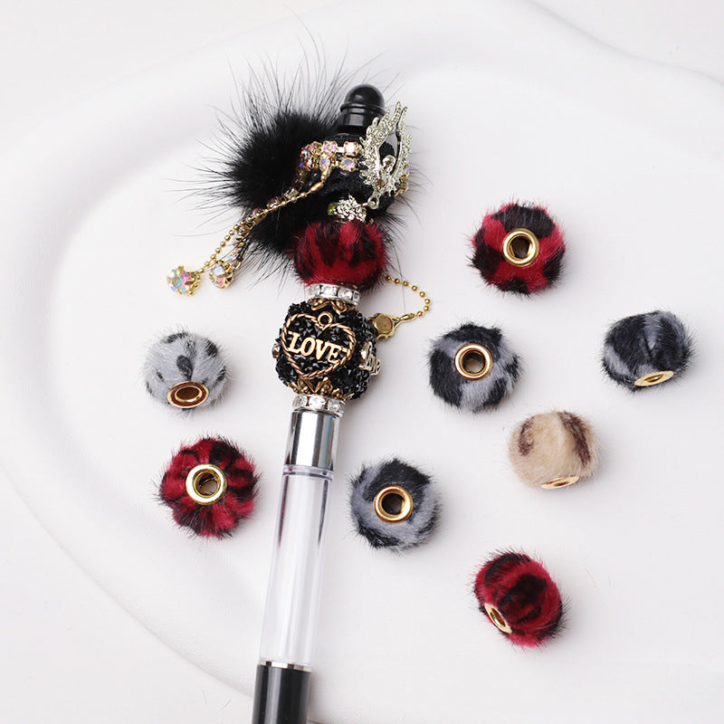 Wholesale 500PCS DIY Fur Ball Imitation Rabbit Fur Fabric Straight Hole Beads